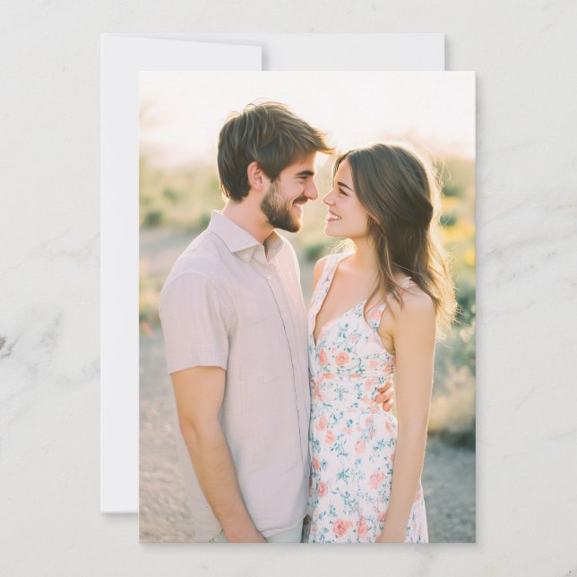 Serene Pastel Floral Photo Invitation (Front)