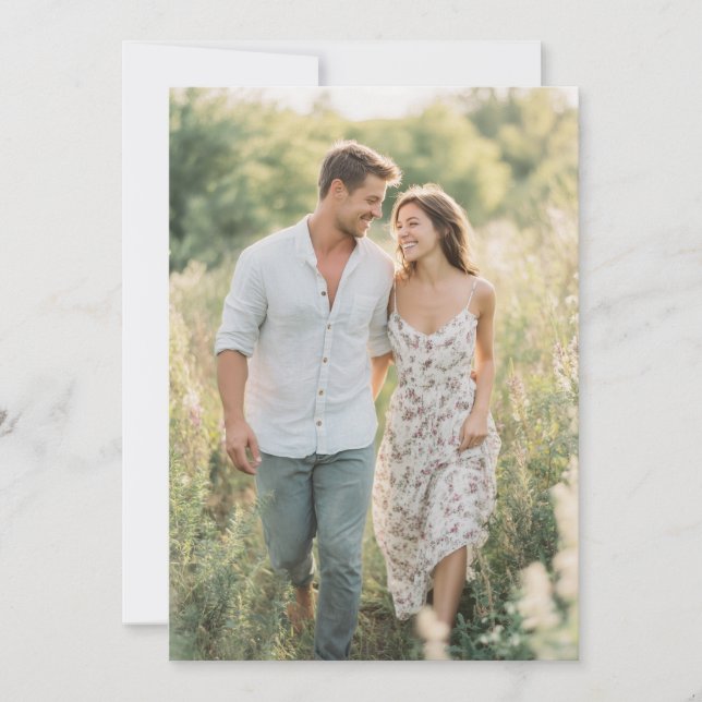 Serene Pastel Floral Photo Invitation (Front)