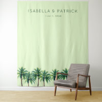 Serene Pastel Green Palm Trees
