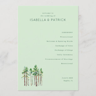 Serene Pastel Green Pine Trees Programme