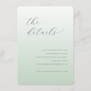 Serene Pastel Green Wedding Details Enclosure Card
