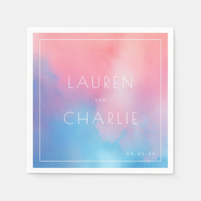 Serene Pastel Watercolor Blend Napkin (Front)