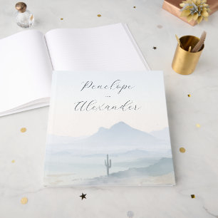 Serene Pastel Watercolor Desert Landscape Guest Book