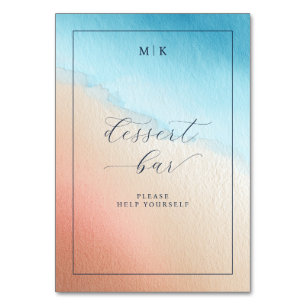 Serene Pastel Watercolor Dessert Bar Table Number