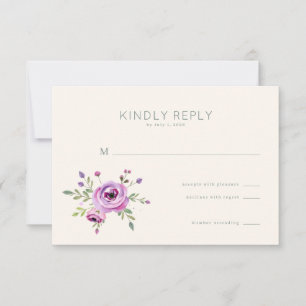 Serene Pastel Watercolor Floral RSVP Card