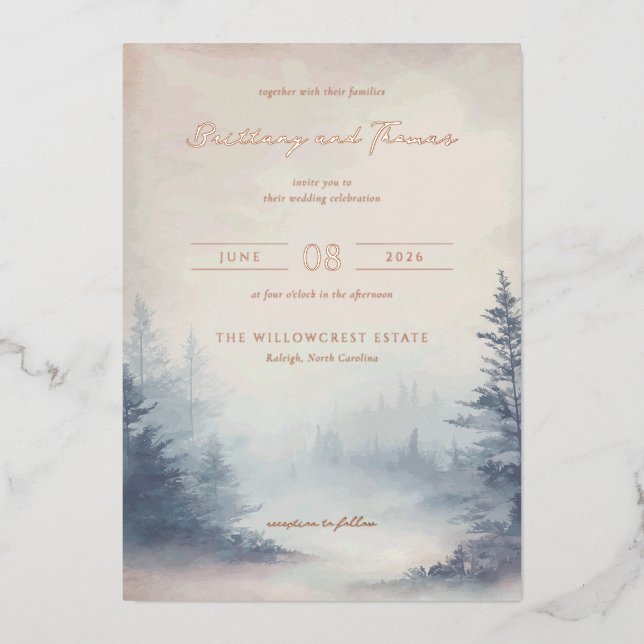 Serene Pastel Watercolor Forest Scene (Front)