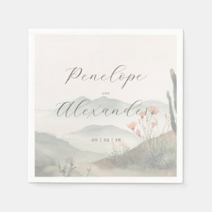 Serene Pastel Watercolor Landscape Napkin