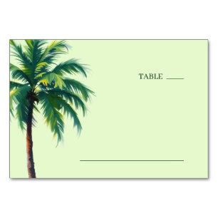 Serene Pastel Watercolor Palm Tree Table Number
