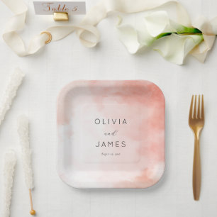 Serene Pastel Watercolor Paper Plate