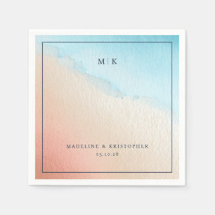 Serene Peach Blue Gradient Napkin