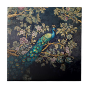 Serene Peacock Rhapsody Tile