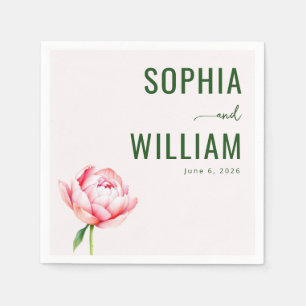 Serene Pink Floral Wedding Invitation Napkin