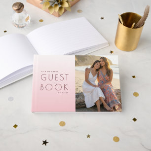 Serene Pink Modern Photo Guest Book