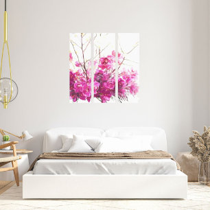 Serene Pink Phalaenopsis Orchid Triptych Canvas Print