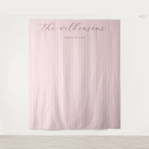 Serene Pink Vertical Stripes Tapestry