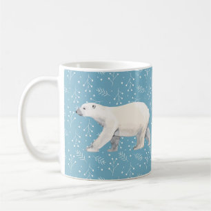 Serene Polar Bear Blue & White Winter Mug