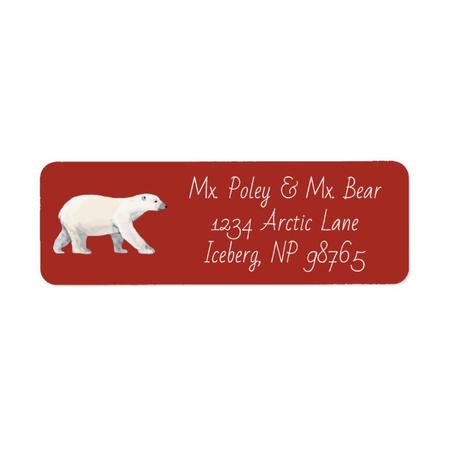 Serene Polar Bear on Red (Front)