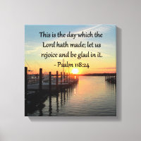 SERENE PSALM 118:24 SUNSET OVER THE LAKE