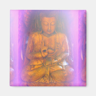 serene purple aura buddha magnet