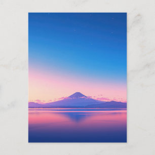 Serene Purple Mountain Lake Sunset Postcard