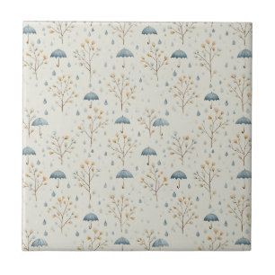 Serene Rain Garden Floral Pattern (10) Tile