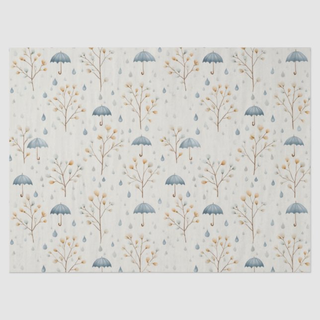 Serene Rain Garden Floral Pattern (10) Tissue Paper (Front)
