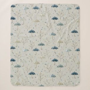 Serene Rain Garden Floral Pattern (11) Sherpa Blanket