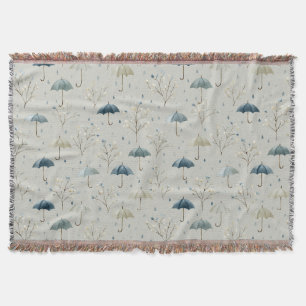 Serene Rain Garden Floral Pattern (11) Throw Blanket