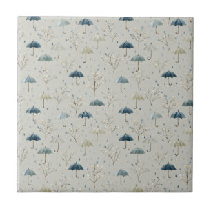 Serene Rain Garden Floral Pattern (11) Tile