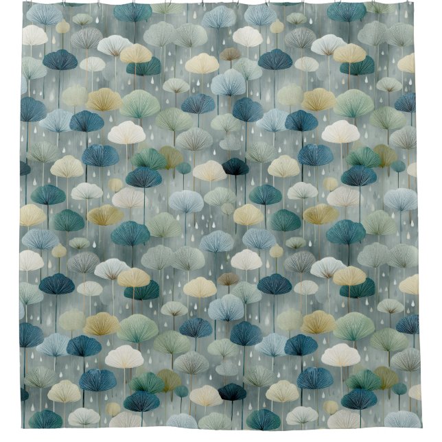 Serene Rain Garden Floral Pattern (1) Shower Curtain (Front)