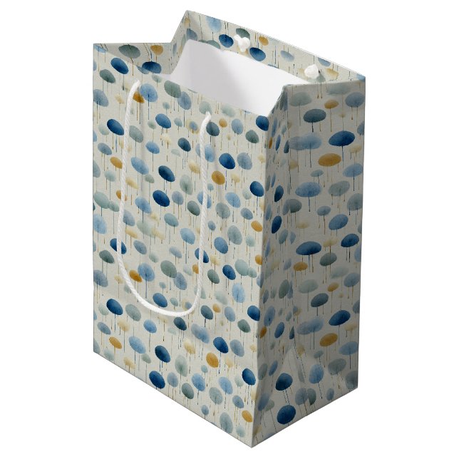 Serene Rain Garden Floral Pattern (2) Medium Gift Bag (Front Angled)