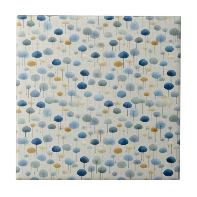 Serene Rain Garden Floral Pattern (2) Tile (Front)