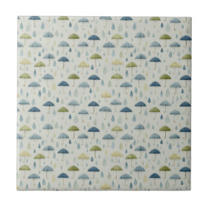 Serene Rain Garden Floral Pattern (4) Tile