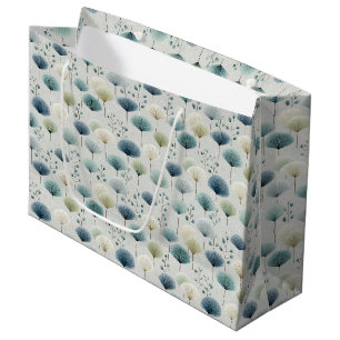 Serene Rain Garden Floral Pattern (5) Large Gift Bag