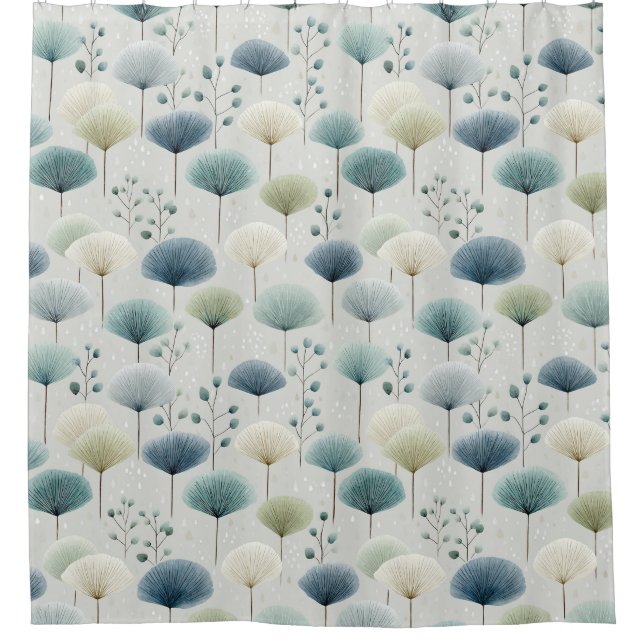 Serene Rain Garden Floral Pattern (5) Shower Curtain (Front)