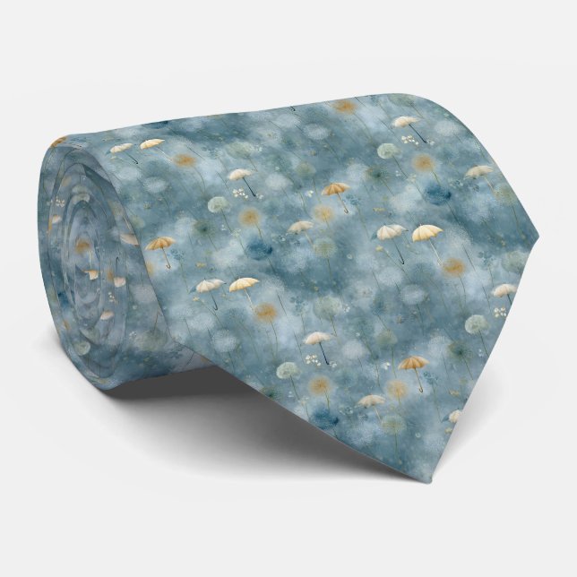 Serene Rain Garden Floral Pattern (6) Tie (Rolled)