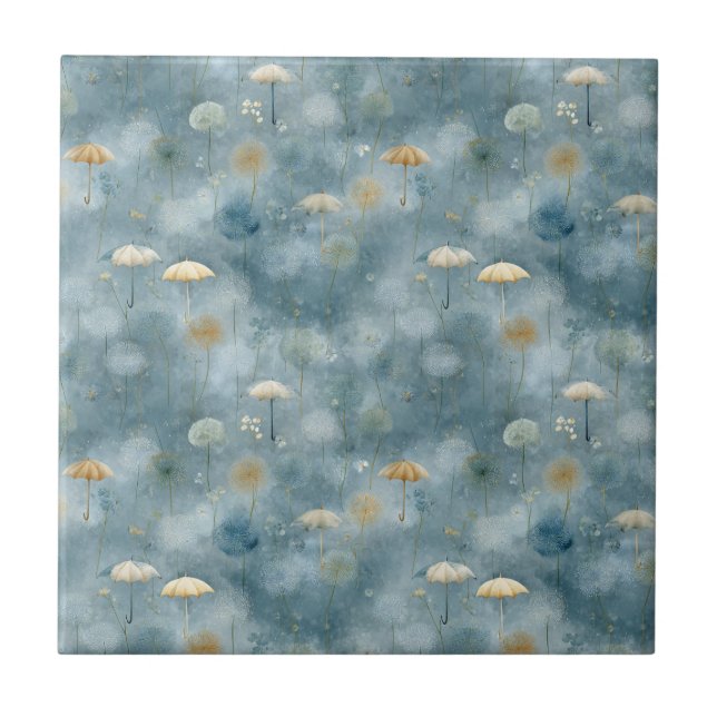 Serene Rain Garden Floral Pattern (6) Tile (Front)