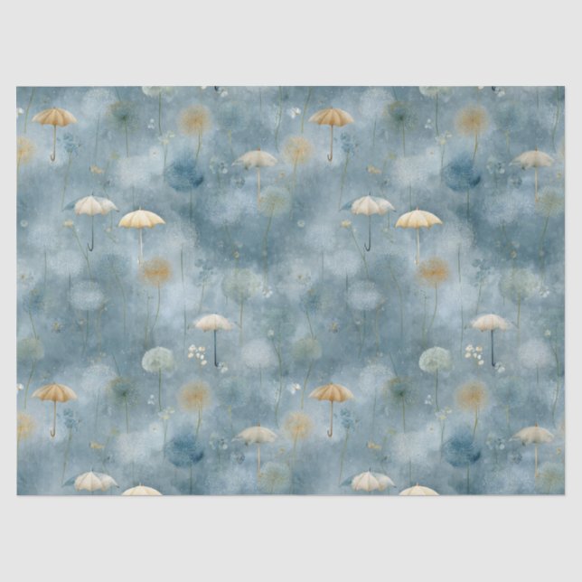 Serene Rain Garden Floral Pattern (6) Tissue Paper (Front)