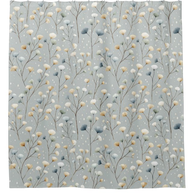 Serene Rain Garden Floral Pattern (7) Shower Curtain (Front)