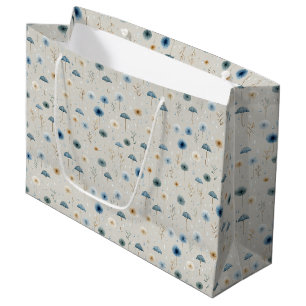 Serene Rain Garden Floral Pattern (8) Large Gift Bag