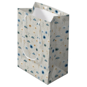 Serene Rain Garden Floral Pattern (8) Medium Gift Bag