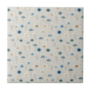 Serene Rain Garden Floral Pattern (8) Tile