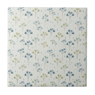 Serene Rain Garden Floral Pattern (9) Tile