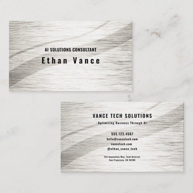 Serene Ripple Silver  Business Card (Front/Back)