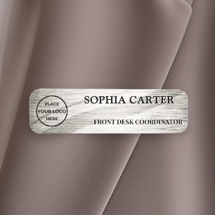 Serene Ripple Silver Custom Name Tag