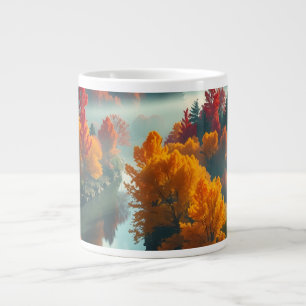 Serene River Shore Reflection Nature Art Large Coffee Mug