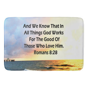 SERENE ROMANS 8:28 SCRIPTURE VERSE BATH MAT