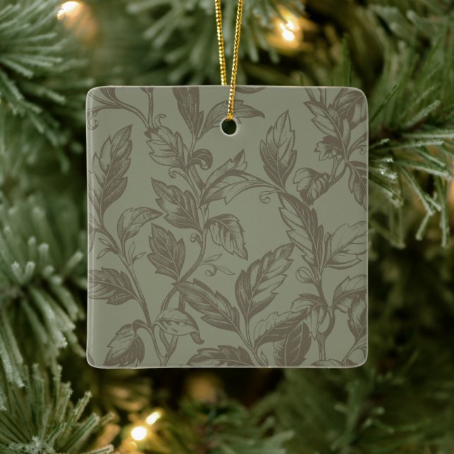 Serene Sage Green | Bold Botanical Statement Leafy Ceramic Ornament (Tree)