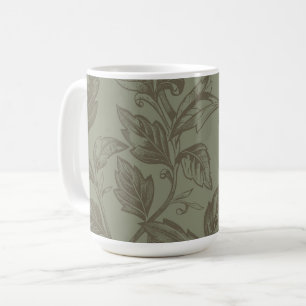 Serene Sage Green Bold Botanical Statement Leafy Coffee Mug