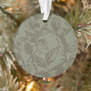 Serene Sage Green Bold Botanical Statement Leafy Ornament